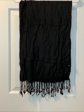 Cejon Black Rayon Scarf Fringe